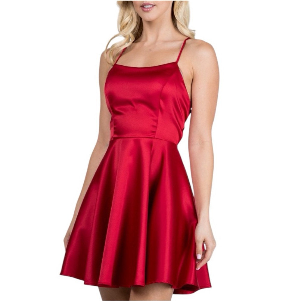 La Scala Satin Fit Flare Dress